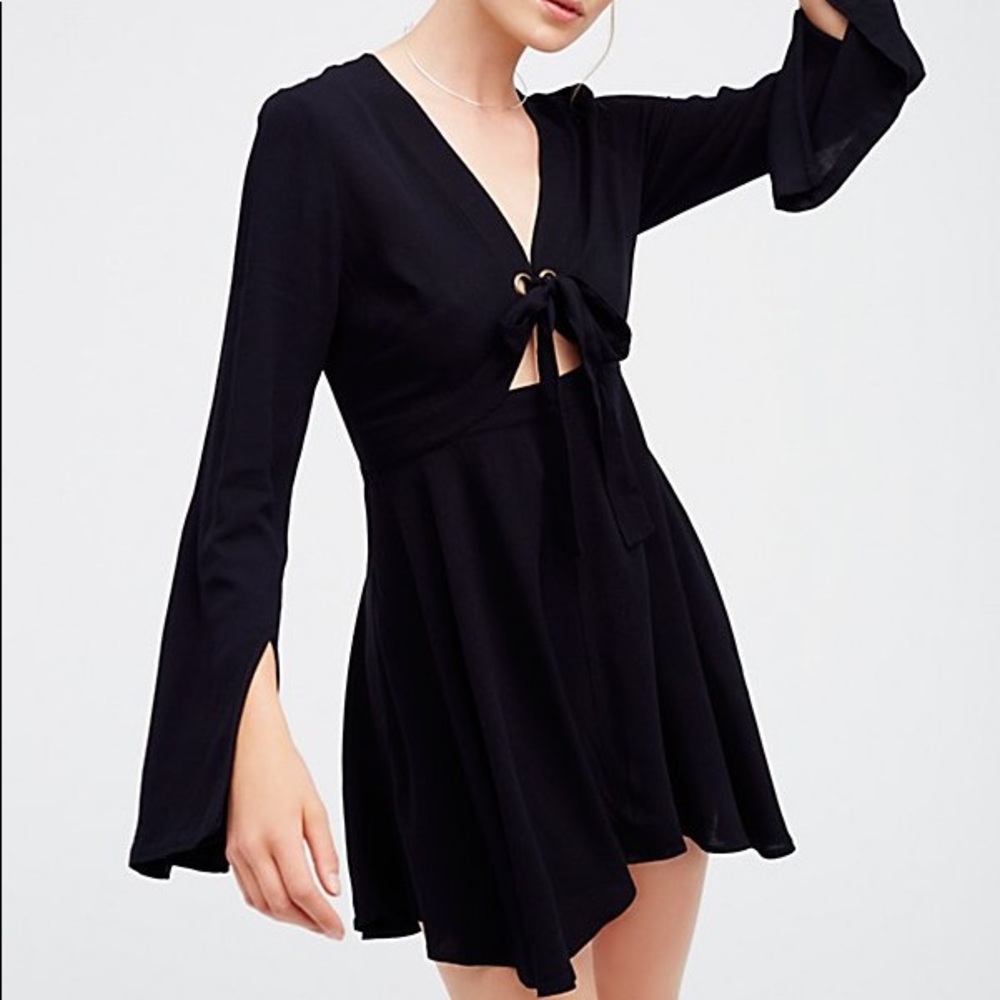 Free people bell sleeve tunic mini dress